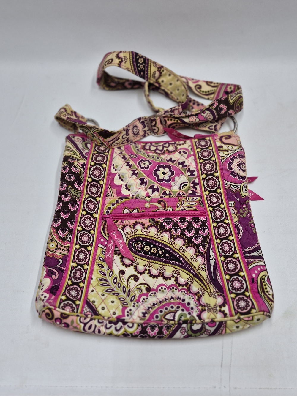 Vera Bradley Very Berry Paisley Pink Quilted Crossbody Bag Pink Purple - Picture 2 of 12